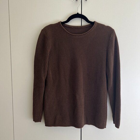 Vintage Silk Cotton Chocolate Brown Sweater - Picture 1 of 7